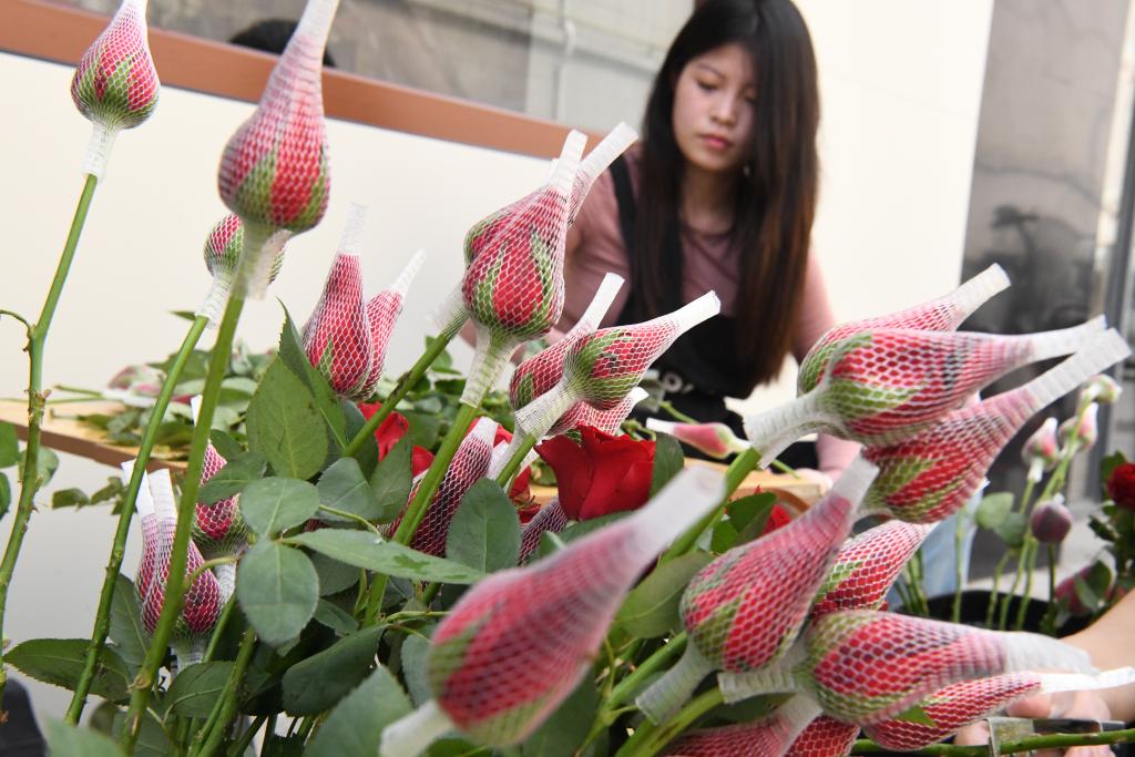 “七夕”將至 鮮花俏銷